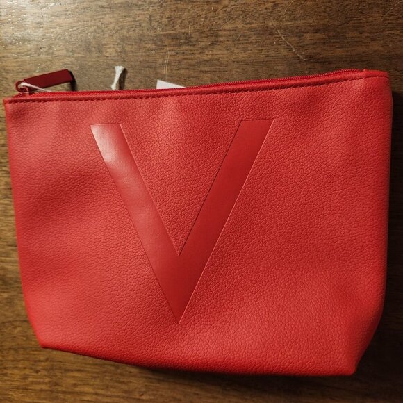 RED VICHY Cosmetic Travel Bag BNWT Full Zip - Picture 3 of 6